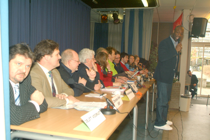 Debat op het CLD (Martin de Graaf, 2e van links)